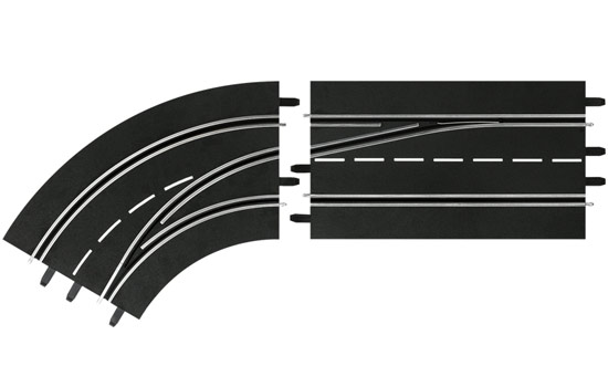 circuit-slot Carrera Chgt de voie courbe gauche