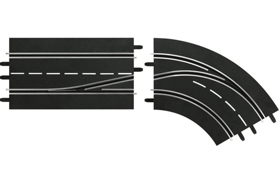 circuit-slot Carrera Chgt de voie courbe droite