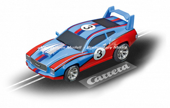 circuit-slot Carrera Muscle Car bleue